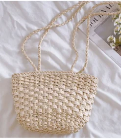 Elena Handbags Simple Woven Straw Tote Bag