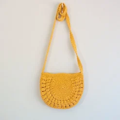 Elena Handbags Small Boho Cotton Knitted Shoulder Bag