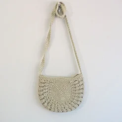 Elena Handbags Small Boho Cotton Knitted Shoulder Bag