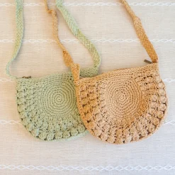 Elena Handbags Small Boho Cotton Knitted Shoulder Bag