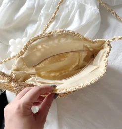 Elena Handbags Small Boho Round Beach Bag