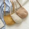 Elena Handbags Small Cotton Knitted Shoulder Bag