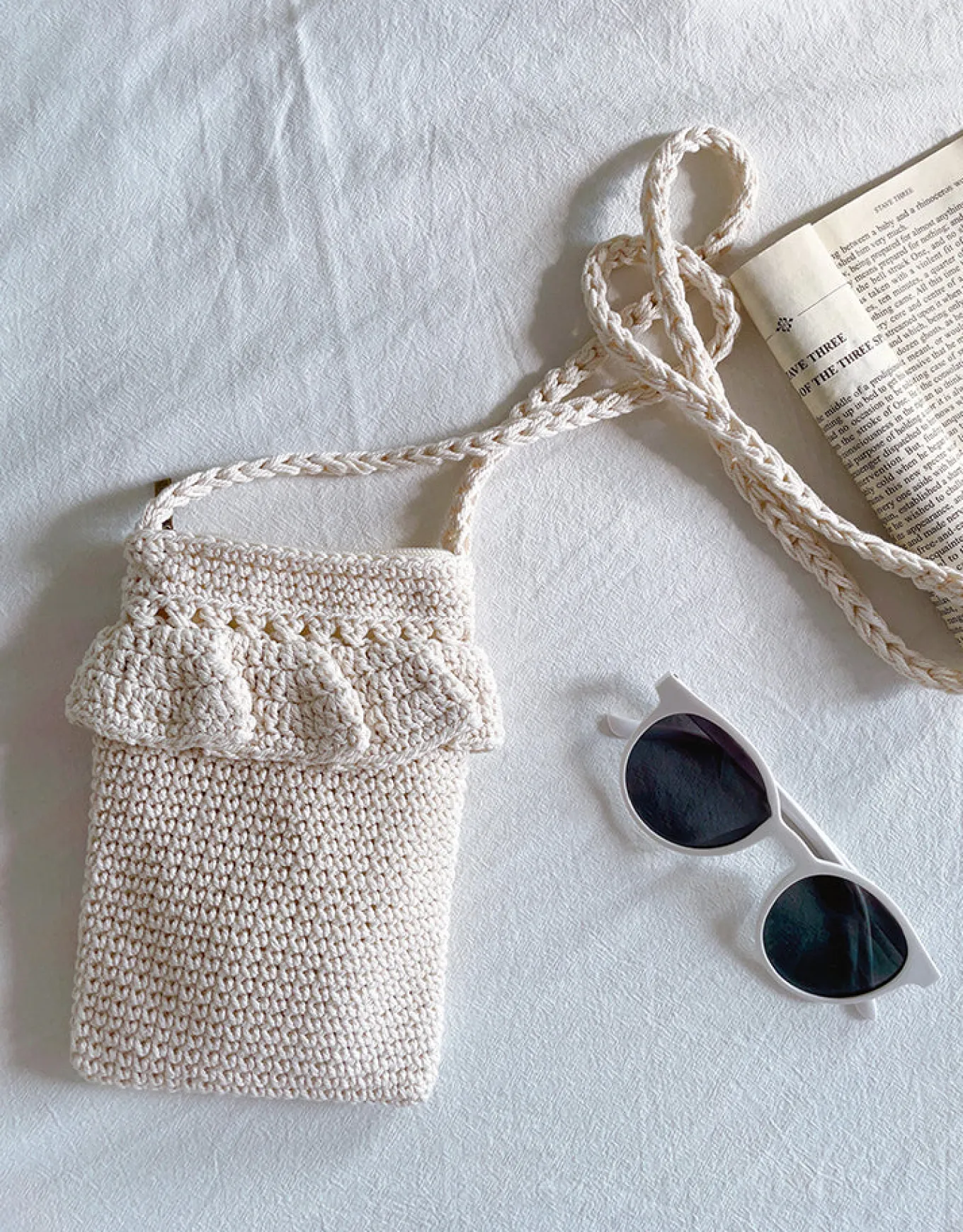 Elena Handbags Small Cotton Knitted Crossbody Bag