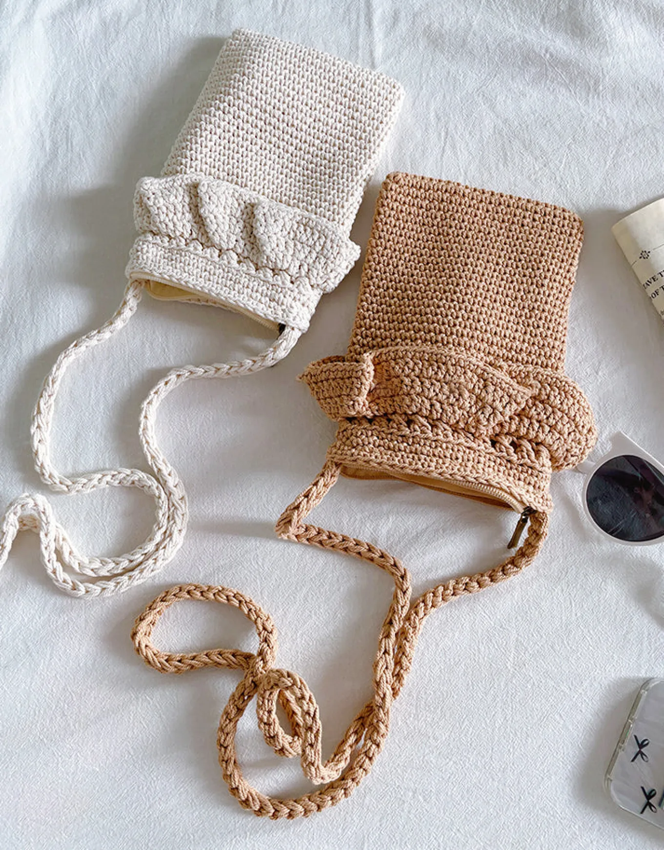 Elena Handbags Small Cotton Knitted Crossbody Bag