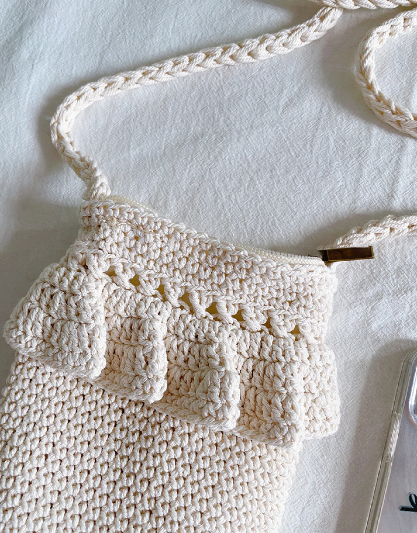 Elena Handbags Small Cotton Knitted Crossbody Bag