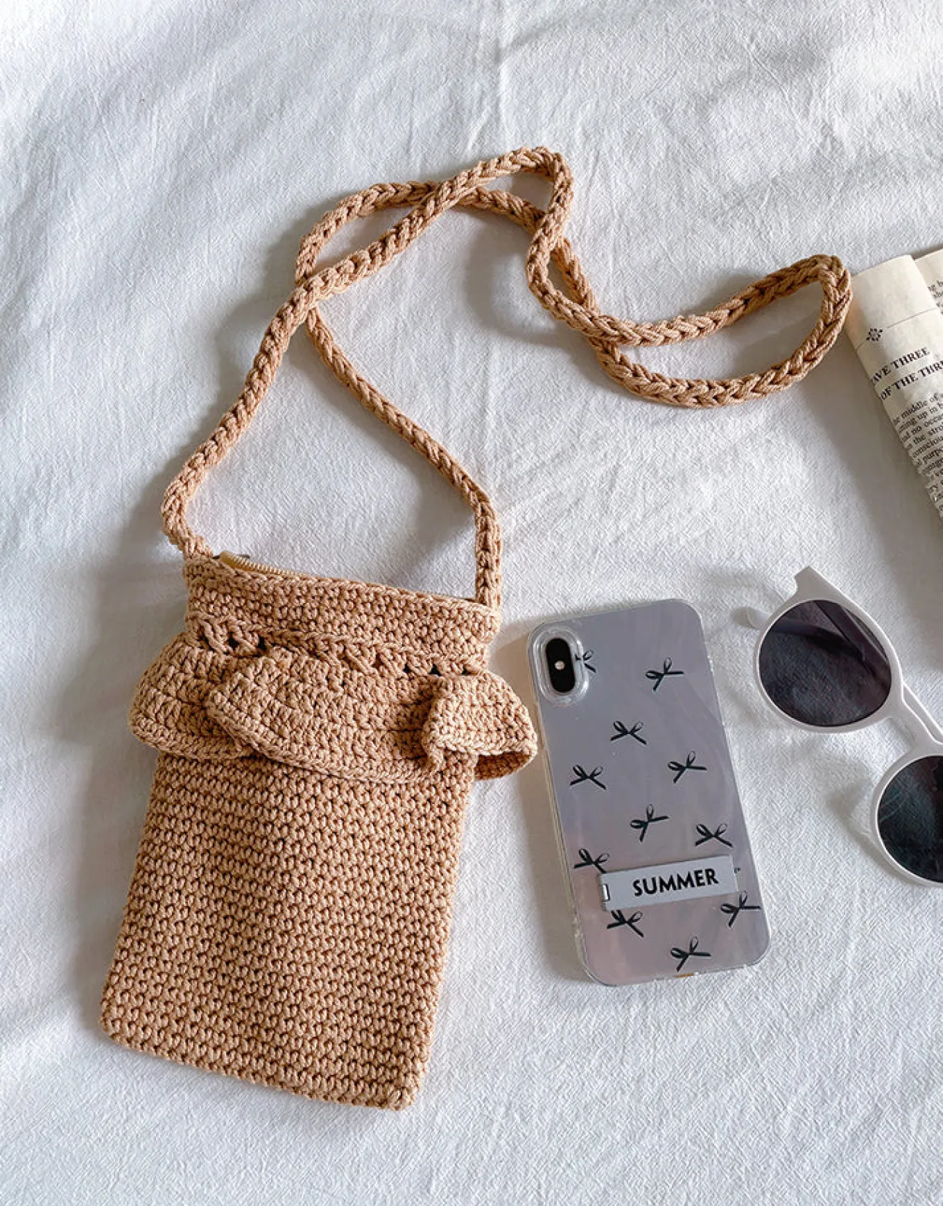 Elena Handbags Small Cotton Knitted Crossbody Bag