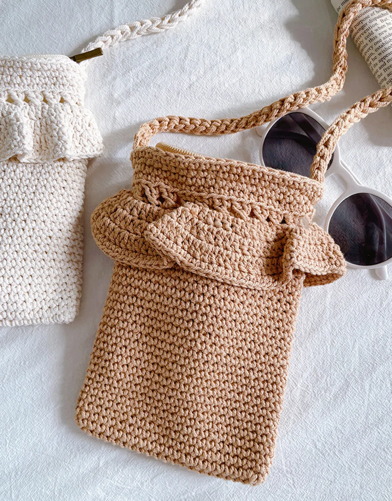 Elena Handbags Small Cotton Knitted Crossbody Bag