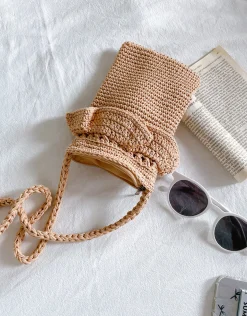 Elena Handbags Small Cotton Knitted Crossbody Bag