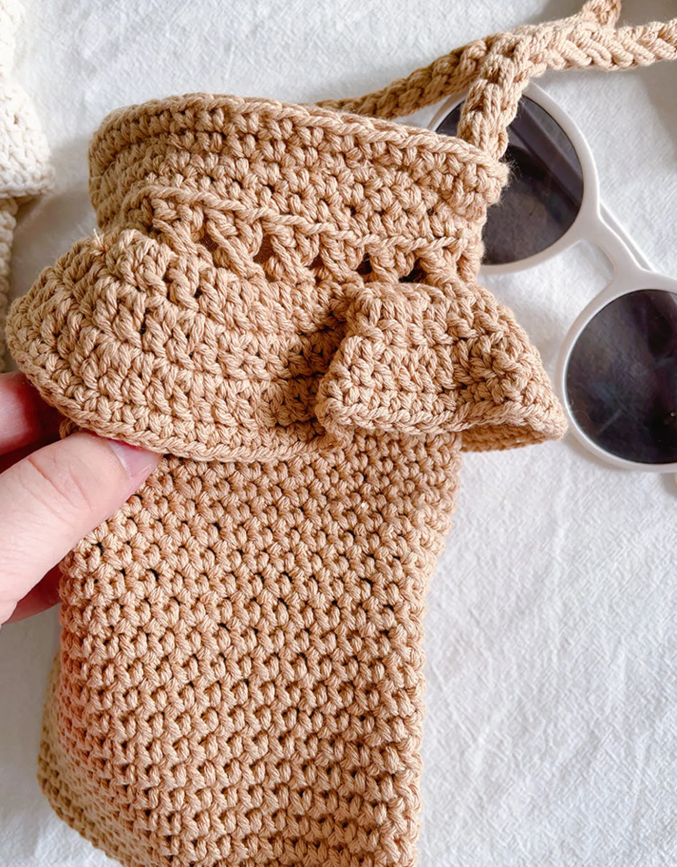 Elena Handbags Small Cotton Knitted Crossbody Bag