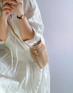 Elena Handbags Small Cotton Knitted Crossbody Bag
