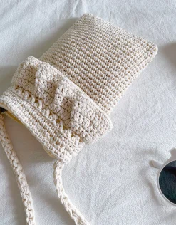 Elena Handbags Small Cotton Knitted Crossbody Bag