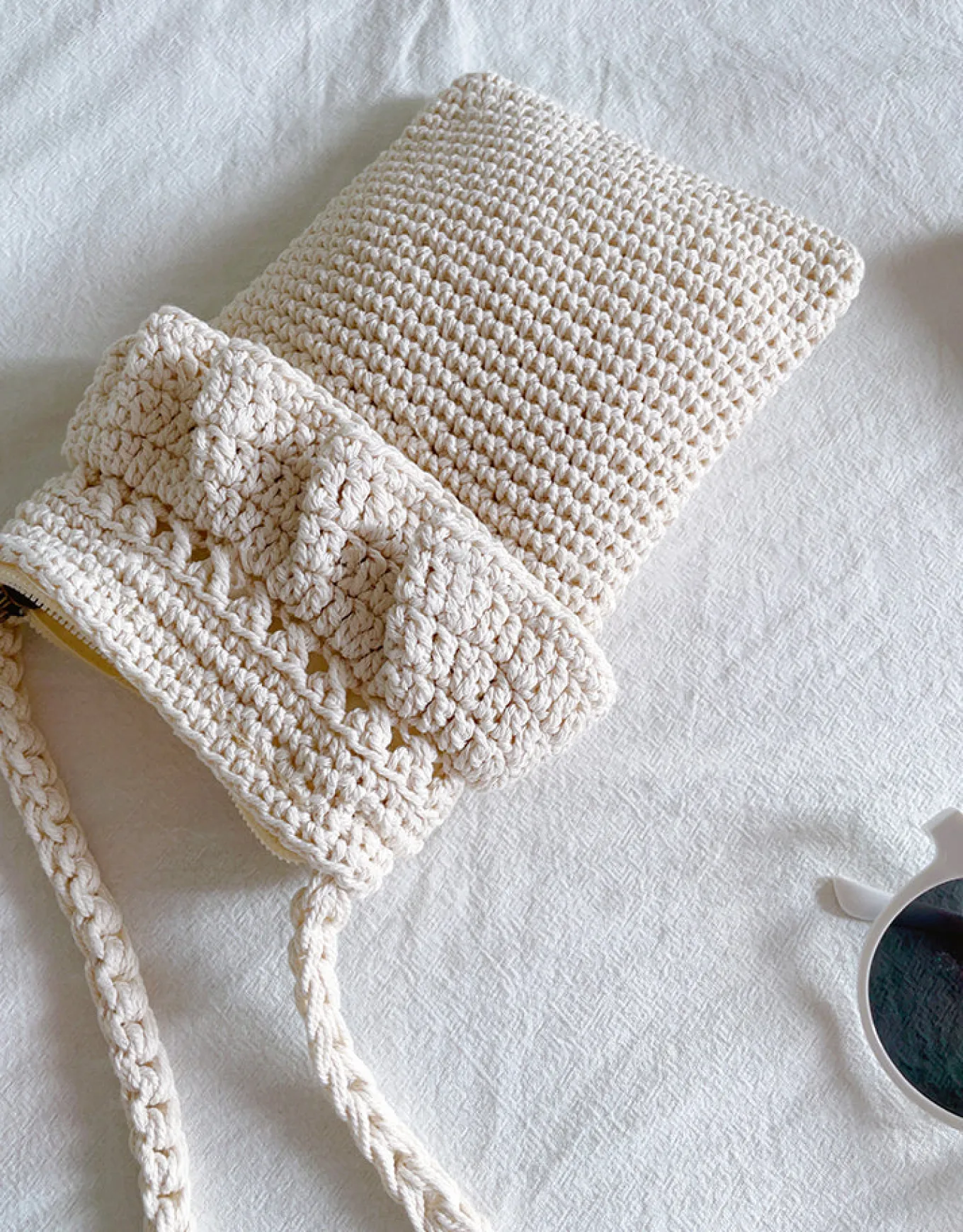 Elena Handbags Small Cotton Knitted Crossbody Bag