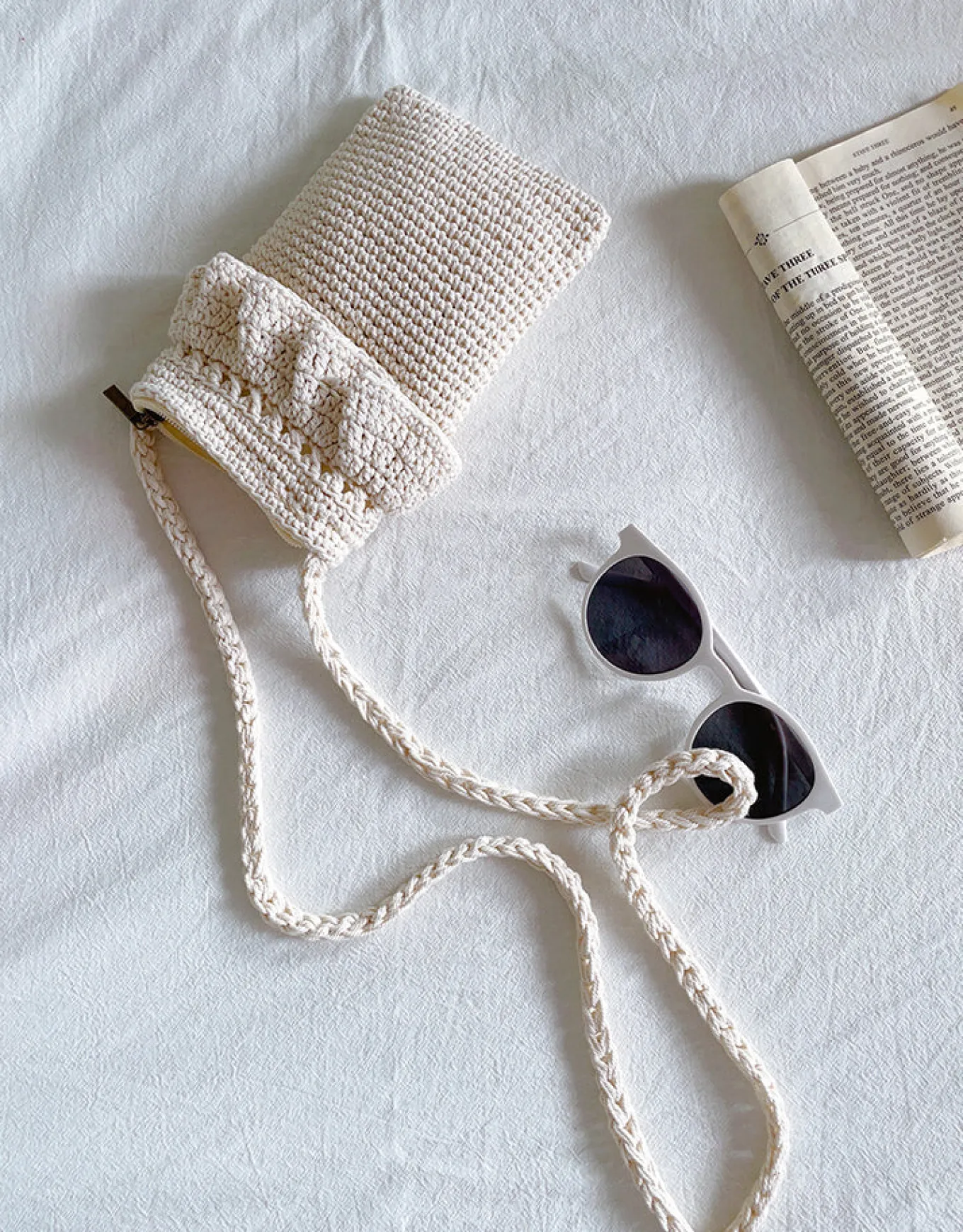 Elena Handbags Small Cotton Knitted Crossbody Bag
