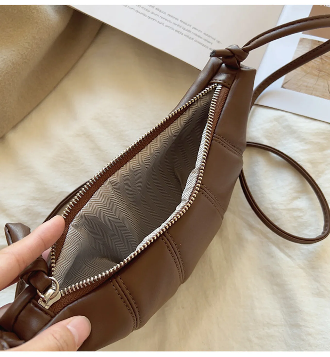 Elena Handbags Small Croissant Bag