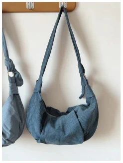 Elena Handbags Small Dumpling Denim Crossbody Bag