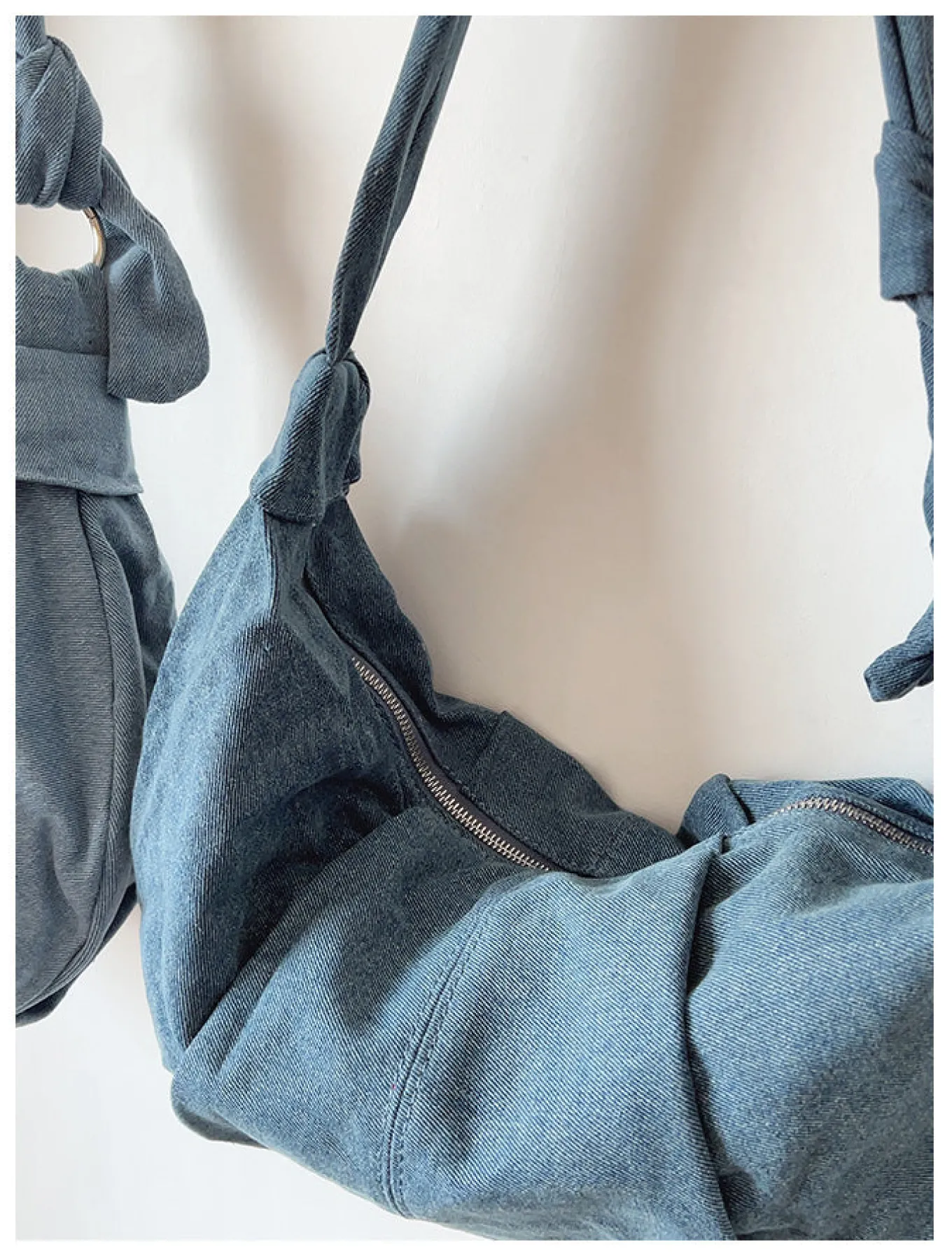 Elena Handbags Small Dumpling Denim Crossbody Bag