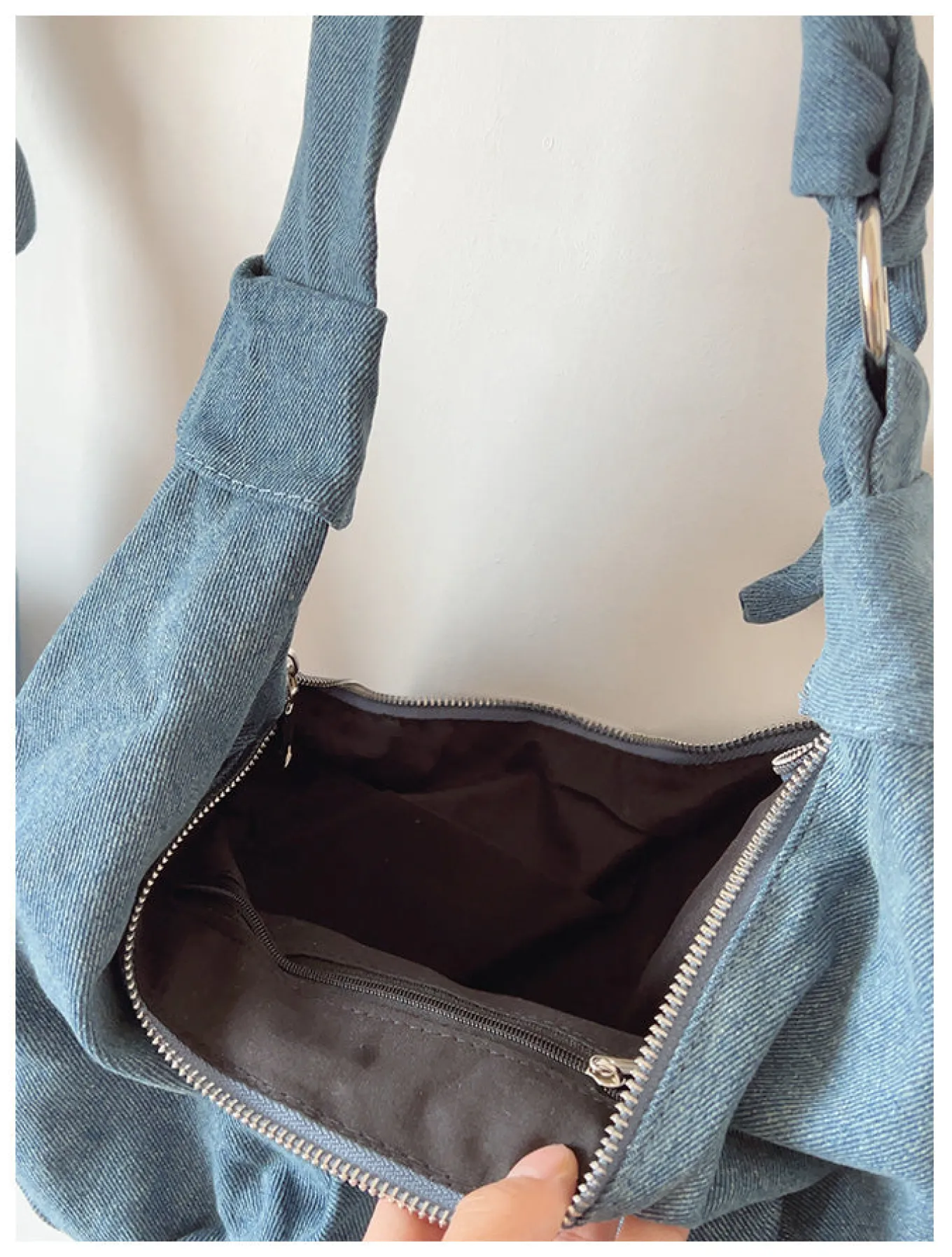 Elena Handbags Small Dumpling Denim Crossbody Bag