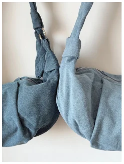 Elena Handbags Small Dumpling Denim Crossbody Bag