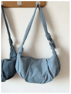 Elena Handbags Small Dumpling Denim Crossbody Bag