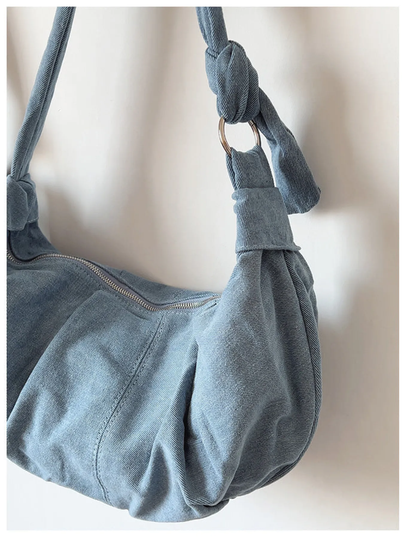 Elena Handbags Small Dumpling Denim Crossbody Bag