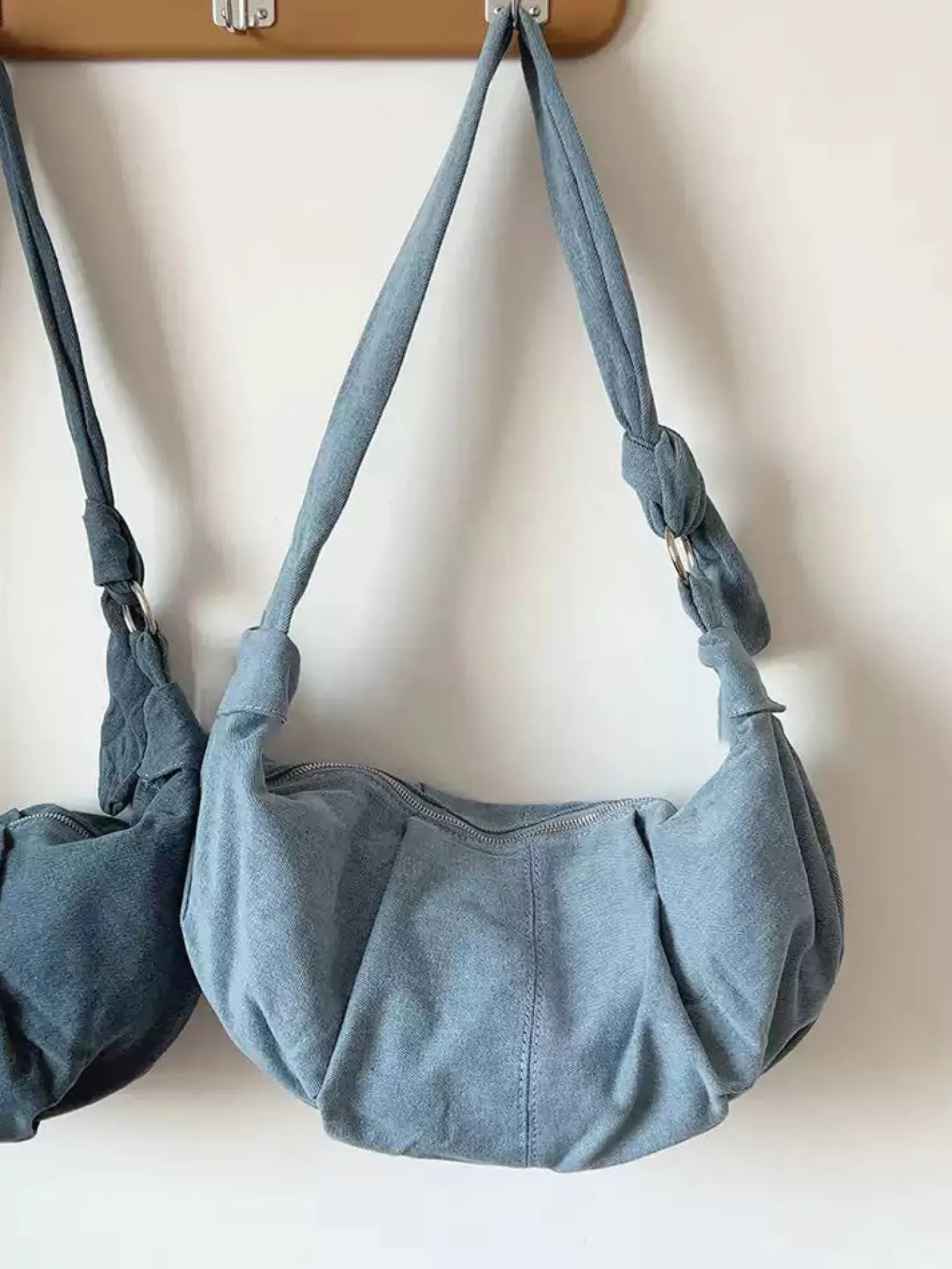 Elena Handbags Small Dumpling Denim Crossbody Bag