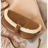 Elena Handbags Small Modern Saddle Bag