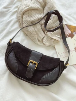 Elena Handbags Small Modern Saddle Bag