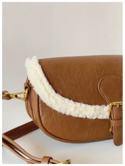 Elena Handbags Small Modern Saddle Bag