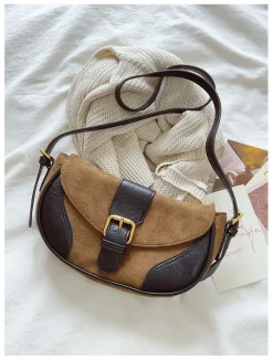 Elena Handbags Small Modern Saddle Bag