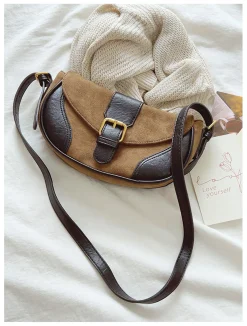 Elena Handbags Small Modern Saddle Bag