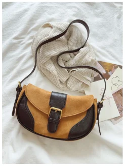 Elena Handbags Small Modern Saddle Bag