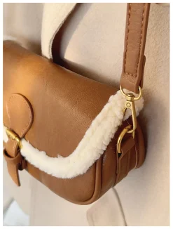 Elena Handbags Small Modern Saddle Bag