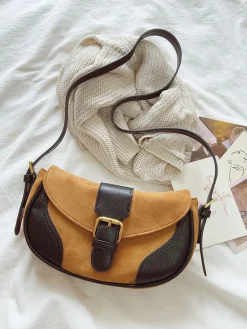 Elena Handbags Small Modern Saddle Bag