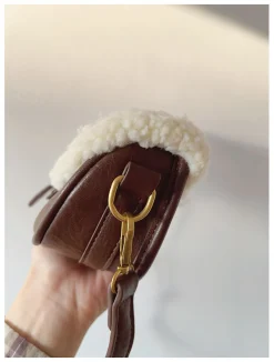 Elena Handbags Small Modern Saddle Bag