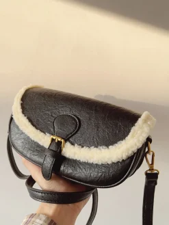 Elena Handbags Small Modern Saddle Bag