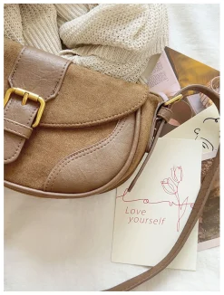 Elena Handbags Small Modern Saddle Bag