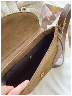 Elena Handbags Small Modern Saddle Bag