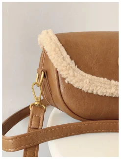 Elena Handbags Small Modern Saddle Bag