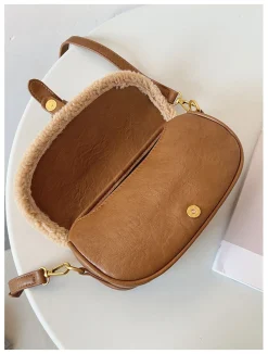 Elena Handbags Small Modern Saddle Bag