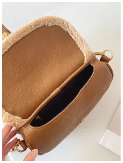 Elena Handbags Small Modern Saddle Bag