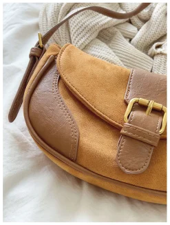 Elena Handbags Small Modern Saddle Bag