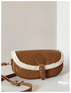 Elena Handbags Small Modern Saddle Bag