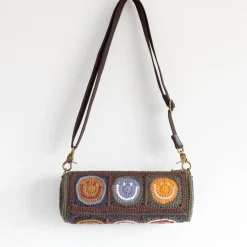 Elena Handbags Smiley Face Bucket Shoulder Purse