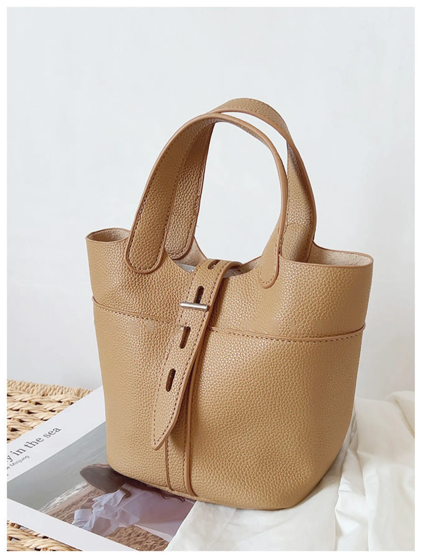 Elena Handbags Soft Leather Bucket Shoulder Bag