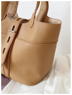 Elena Handbags Soft Leather Bucket Shoulder Bag