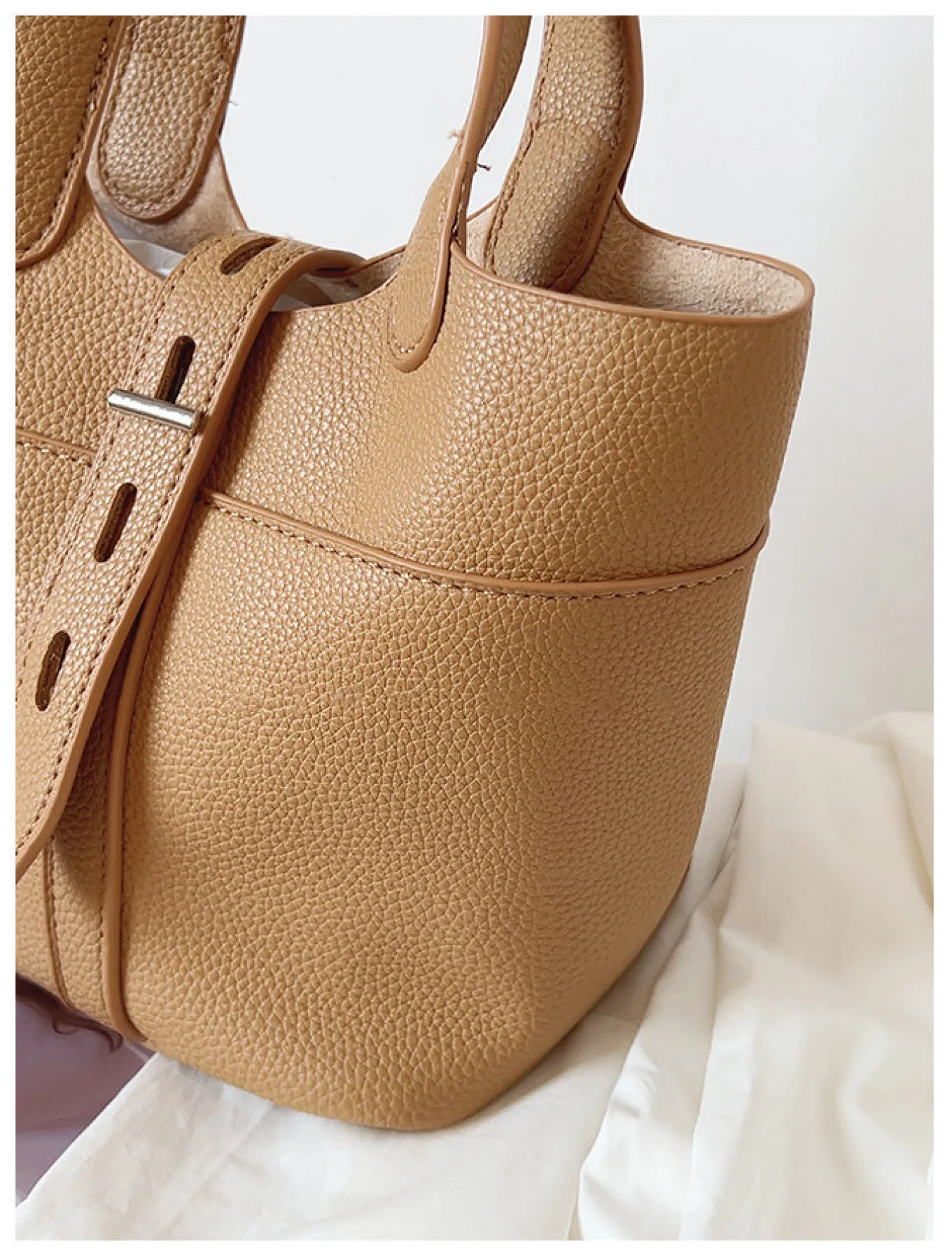 Elena Handbags Soft Leather Bucket Shoulder Bag
