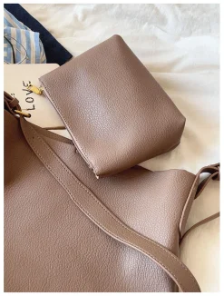 Elena Handbags Soft Leather Tote Bucket Work Bag