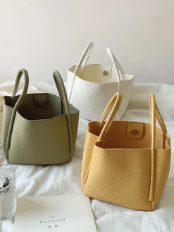 Elena Handbags Soft Leather Bucket Bag