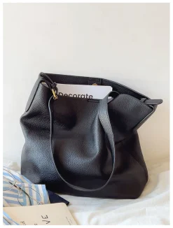 Elena Handbags Soft Leather Tote Bucket Work Bag