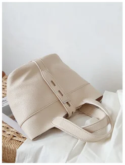 Elena Handbags Soft Leather Bucket Shoulder Bag
